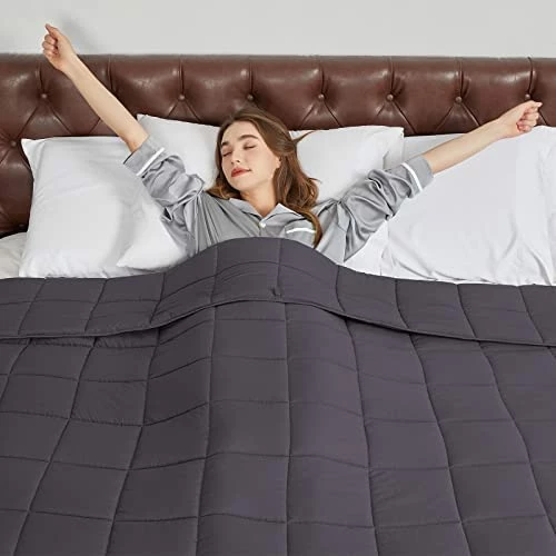 Cymula 15 Lbs Weighted Blanket For Adults 48"x 72" Twin Size Light Grey Weighted Blankets For 140-180 Lb 11 Cymula 15 Lbs Weighted Blanket For Adults 48"x 72" Twin Size Light Grey Weighted Blankets For 140-180 Lb - Image 9