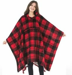 OLIVE OLIVIA Oversized Wearable Blanket, Thick Flannel Blanket With Sleeves And Giant Pocket, Cozy Extra Soft, One Size Fits Adults Gray -Electric Blankets Sales Store 419AakTeeIL. AC