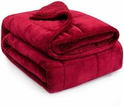 Sivio Sherpa Fleece Weighted Blanket For Adult, 15 Lbs Heavy Fuzzy Throw Blanket With Soft Plush Flannel, Reversible Full-Size Super Soft Extra Warm Cozy Fluffy Blanket, 60 X 80 Inches, Grey Dual Sided Navy Blue -Electric Blankets Sales Store 41AJ9hArUoL. AC