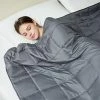 L LOVSOUL Weighted Blanket—with Premium Glass Beads(Dark Grey,60"x80"25lbs),Suit For One Person(~240lb) Use On Queen/King Bed