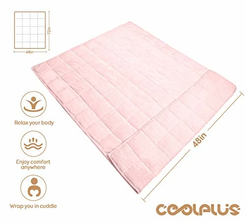 Coolplus Sherpa Weighted Blanket 15 Lbs, Soft Fleece And Sherpa Dual Sided Heavy Blankets For Adult, Plush Warm Throw For Twin Size Bed, 48 X 72 Inch, Pink 7 Coolplus Sherpa Weighted Blanket 15 Lbs, Soft Fleece And Sherpa Dual Sided Heavy Blankets For Adult, Plush Warm Throw For Twin Size Bed, 48 X 72 Inch, Pink - Image 5
