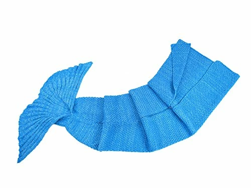 LAGHCAT Mermaid Tail Blanket Crochet Mermaid Blanket For Adult, Soft All Seasons Sleeping Blankets, Classic Pattern (71"x35.5", Blue) 5 LAGHCAT Mermaid Tail Blanket Crochet Mermaid Blanket For Adult, Soft All Seasons Sleeping Blankets, Classic Pattern (71"x35.5", Blue) - Image 3