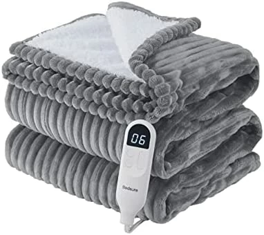Bedsure Heated Blanket Electric Throw - Soft Ribbed Fleece Fast Heating Electric Blanket With 6 Heating Levels & 4 Time Settings, 3 Hours Auto-Off (50×60 Inches, Dark Grey) 15 Bedsure Heated Blanket Electric Throw - Soft Ribbed Fleece Fast Heating Electric Blanket With 6 Heating Levels & 4 Time Settings, 3 Hours Auto-Off (50×60 Inches, Dark Grey) - Image 13