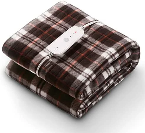CURECURE Electric Heated Blanket 50" X 60" Soft Heated Throw For Couch, Flannel & Sherpa Reversible, Fast Heating With 6 Temperature Levels & 8hrs Auto Off, Machine Washable And ETL Certification Blue 10 CURECURE Electric Heated Blanket 50" X 60" Soft Heated Throw For Couch, Flannel & Sherpa Reversible, Fast Heating With 6 Temperature Levels & 8hrs Auto Off, Machine Washable And ETL Certification Blue - Image 8