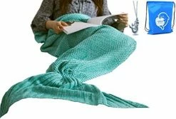 LAGHCAT Mermaid Tail Blanket Crochet Mermaid Blanket For Adult, Soft All Seasons Sleeping Blankets, Classic Pattern (71"x35.5", Blue) 31 LAGHCAT Mermaid Tail Blanket Crochet Mermaid Blanket For Adult, Soft All Seasons Sleeping Blankets, Classic Pattern (71"x35.5", Blue) -Electric Blankets Sales Store 41Bhce9ES7L. AC