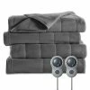 Sunbeam Queen Size Electric Fleece Heated Blanket In Slate With Dual Zone -Electric Blankets Sales Store 41BmidjG7BL