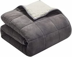 Thesis Home Weighted Blanket With Premium Glass Beads For Kids And Adults - 100% Brushed Microfiber Plush Reversible Sherpa Calming Blanket - 10 Lbs - 50 X 60, Taupe -Electric Blankets Sales Store 41Cg398awaL. AC