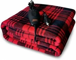 SJC Electric Blanket 60"x 40" Portable Heated Travel Blanket With 3 Heating Setting Fleece Car Blanket,Burgundy&Black Black&burgundy 13 SJC Electric Blanket 60"x 40" Portable Heated Travel Blanket With 3 Heating Setting Fleece Car Blanket,Burgundy&Black Black&burgundy -Electric Blankets Sales Store 41D6TK73XrL. AC