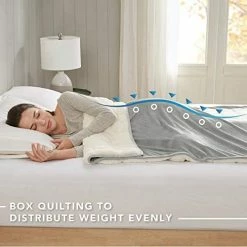 Comfort Spaces Reversible Weighted Blanket Adult-Glass Beads Filling All Season Soft Heavy Wraps-Box Quilted Cozy Warm Bed Cover, 60"x80" / 17lbs, Mink To Microfiber Grey 25 Comfort Spaces Reversible Weighted Blanket Adult-Glass Beads Filling All Season Soft Heavy Wraps-Box Quilted Cozy Warm Bed Cover, 60"x80" / 17lbs, Mink To Microfiber Grey -Electric Blankets Sales Store 41DIYttSrPL. AC