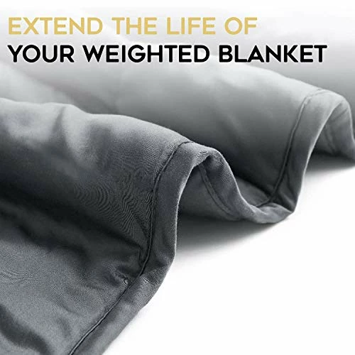 YnM Bamboo Duvet Cover For Weighted Blankets (Dark Grey, 60''x80'') Cotton Removable Cover White Goose 5 YnM Bamboo Duvet Cover For Weighted Blankets (Dark Grey, 60''x80'') Cotton Removable Cover White Goose - Image 3