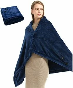 WOOLALA USB Heated Blanket Wrap, Luxury Flannel Wearable Heated Throw Blanket With Buttons Ultra Warm Heating Neck And Shoulders Shawl For Home Office & Outdoor Use, Machine Washable (31.5 * 55in) Gray -Electric Blankets Sales Store 41EBwiwY6fL. AC