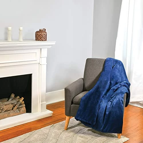 Cozy Comfort Weighted Blanket (9lb), With Removable Cooling Cover Blue 7 Cozy Comfort Weighted Blanket (9lb), With Removable Cooling Cover Blue - Image 5