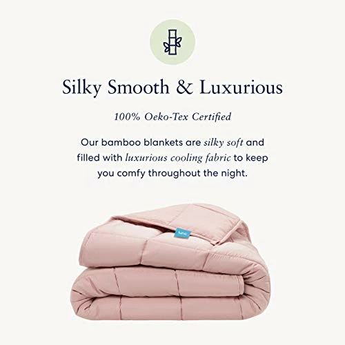 Luna Adult Weighted Blanket - Silky Cooling Bamboo & Premium Glass Beads - 15 Lbs - 60x80 - Queen Size Bed - Designed In USA - Heavy Cool Weight For Hot & Cold Sleepers - Pink 5 Luna Adult Weighted Blanket - Silky Cooling Bamboo & Premium Glass Beads - 15 Lbs - 60x80 - Queen Size Bed - Designed In USA - Heavy Cool Weight For Hot & Cold Sleepers - Pink - Image 3