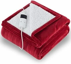 CYMULA Heated Blanket, Electric Throw Blanket, Heating Blanket Throw Size, Electric Blanket With 10 Heating Levels & 8 Hours Auto Off, Machine Washable, ETL Certified, Dark Grey 50"x60" Navy -Electric Blankets Sales Store 41Ew1nSuLlL. AC 1