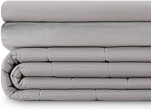 Luna Adult Weighted Blanket 3 Piece Duvet Cover Set - 15 Lbs - 60x80 - Queen Size Bed - Cooling Silky Cover & Minky Fleece Microfiber Cover - Heavy Cool Weight For Hot & Cold Sleepers - Ivory 13 Luna Adult Weighted Blanket 3 Piece Duvet Cover Set - 15 Lbs - 60x80 - Queen Size Bed - Cooling Silky Cover & Minky Fleece Microfiber Cover - Heavy Cool Weight For Hot & Cold Sleepers - Ivory - Image 11