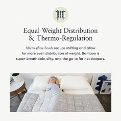 Luna Adult & Kids Weighted Blanket - Silky Cooling Bamboo & Premium Glass Beads - 10 Lbs - 60x80 - Queen Size Bed - Designed In USA - Heavy Cool Weight For Hot & Cold Sleepers - Light Grey -Electric Blankets Sales Store 41F70Uy4eWS 2