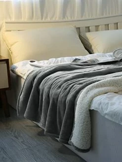 CURECURE Electric Heated Blanket 50" X 60" Soft Heated Throw For Couch, Flannel & Sherpa Reversible, Fast Heating With 6 Temperature Levels & 8hrs Auto Off, Machine Washable And ETL Certification Blue 14 CURECURE Electric Heated Blanket 50" X 60" Soft Heated Throw For Couch, Flannel & Sherpa Reversible, Fast Heating With 6 Temperature Levels & 8hrs Auto Off, Machine Washable And ETL Certification Blue -Electric Blankets Sales Store 41FHZ7Bok7L