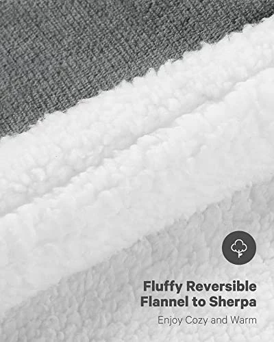 CURECURE Electric Blanket 50" X 60" Heated Throw Flannel & Sherpa Fast Heating Blanket With 6 Heating Levels & 5 Hours Auto Off, Home Office Use, Gray & White 4 CURECURE Electric Blanket 50" X 60" Heated Throw Flannel & Sherpa Fast Heating Blanket With 6 Heating Levels & 5 Hours Auto Off, Home Office Use, Gray & White - Image 2