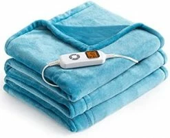 Topblan Electric Heated Blanket, Fast Heating Blanket 10 Heating Levels, Double-Layer Soft Flannel Heated Blanket Full Size For Bedroom Couch, Machine Washable, 72x84 Inches Blue -Electric Blankets Sales Store 41GNHdm eHL. AC 1