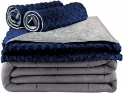 Secura Everyday Luxury Premium Adult Weighted Blanket & Removable Blue Minky Cover & 2 Pillowcases (15 Lbs 48 X 72 Twin Size, 100% Cotton Material With Glass Beads) 14 Secura Everyday Luxury Premium Adult Weighted Blanket & Removable Blue Minky Cover & 2 Pillowcases (15 Lbs 48 X 72 Twin Size, 100% Cotton Material With Glass Beads) -Electric Blankets Sales Store 41H7GctjdPL. AC