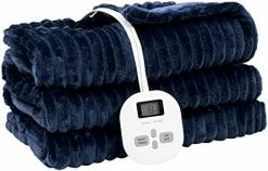 ZONLI Electric Blanket Queen Size，Heated Blanket Throw With 10 Heating Levels And 1-12 Hours Time Settings, Flannel Fast Heating Blanket For Bedroom Office Couch，Machine Washable, Blue, 72 X 84 Inch -Electric Blankets Sales Store 41HBqmhvWL. AC