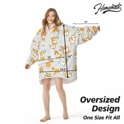Homemate Wearable Blanket Hoodie, Cute And Funny Patterns Oversized Hoodie Sweatshirt Blanket For Adults Women Men，Cozy，Warm，Fuzzy Hoodie Blanket Leopard -Electric Blankets Sales Store 41HaJAP2IAL