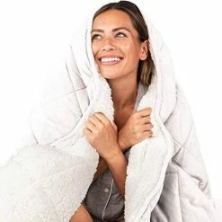 Luna Weighted Sherpa Fleece Blanket Throw - Plush Quilt For Kids & Adults - Heavy Fuzzy Soft Oeko-Tex Microfiber - Designed In USA - 15 Lbs 60x80 Grey Dark Grey 24 Luna Weighted Sherpa Fleece Blanket Throw - Plush Quilt For Kids & Adults - Heavy Fuzzy Soft Oeko-Tex Microfiber - Designed In USA - 15 Lbs 60x80 Grey Dark Grey -Electric Blankets Sales Store 41HntlQ4GeL. AC