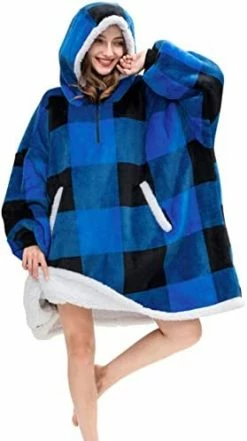 HBlife Oversized Long Wearable Blanket Hoodie For Adult, Thick Sherpa Sweatshirt With Elastic Sleeves And Giant Pockets Super Warm And Cozy Fuzzy Plush Fleece Blanket Jacket, Pink -Electric Blankets Sales Store 41IIiC0A nL. AC