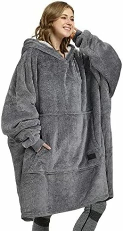 Catalonia Oversized Wearable Blanket Hoodie Sweatshirt, Comfortable Sherpa Lounging Pullover For Adults Women Men -Electric Blankets Sales Store 41IL3N8eeJL. AC