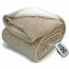 Marquess Twin Electric Blanket Heated Sherpa And Reversible Flannel Washable Throw ,Fast-Heating Full Body Warming Soft With 10 Heat Settings/Safety 10 Hours Auto-Off Controller （62x84''Linen Light Brown -Electric Blankets Sales Store 41IO3y6izhL
