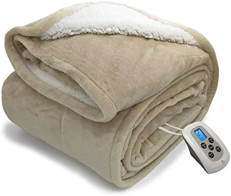 Marquess Twin Electric Blanket Heated Sherpa And Reversible Flannel Washable Throw ,Fast-Heating Full Body Warming Soft With 10 Heat Settings/Safety 10 Hours Auto-Off Controller (62x84''Linen Light Brown 10 Marquess Twin Electric Blanket Heated Sherpa And Reversible Flannel Washable Throw ,Fast-Heating Full Body Warming Soft With 10 Heat Settings/Safety 10 Hours Auto-Off Controller (62x84''Linen Light Brown - Image 8