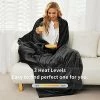 Vagueior Electric Heated Blanket Full Size 50'' X 60'',Extra-Warm Lightweight Cozy Luxury Bed Blanket Machine Washable With 3 Heating Levels Auto-Off Machine Washable,ETL Certification - Black -Electric Blankets Sales Store 41IgPBxcYgL