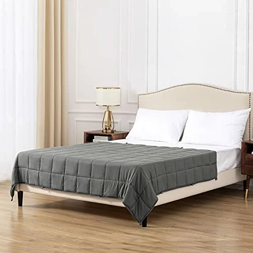 HBlife Weighted Blanket 20lbs For Adults, 100% Oeko-Tex Certified Cozy Heavy Blanket King Size With Premium Glass Beads, Dark Grey 88X104 Inches 5 HBlife Weighted Blanket 20lbs For Adults, 100% Oeko-Tex Certified Cozy Heavy Blanket King Size With Premium Glass Beads, Dark Grey 88X104 Inches - Image 3