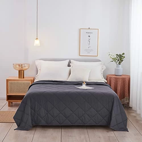 HomeSmart Products King Size Weighted Blanket 20 Lbs By HomeSmart (an American Company) - 400 Thread Count Resort Quality Cotton - 88"x96" White 10 HomeSmart Products King Size Weighted Blanket 20 Lbs By HomeSmart (an American Company) - 400 Thread Count Resort Quality Cotton - 88"x96" White - Image 8