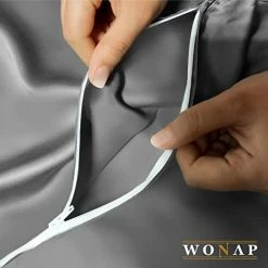 WONAP Bamboo Duvet Cover For Weighted Blanket - 12 Ties - 86"x92" - Grey - %100 Bamboo -Electric Blankets Sales Store 41JabrRLYKL