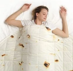 Aucern Burrito Weighted Blanket 71 Inches 15 Lbs For Adult And Kids, Tortilla Heavy Blanket With Velvet Material And Glass Beads, Food Taco Blanket Funny Gift For Women And Men, Bed Blankets, Beige -Electric Blankets Sales Store 41K8W7kbDAL. AC