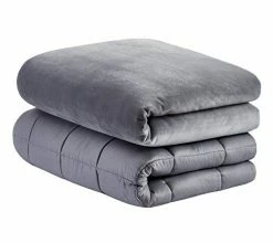 Roomate Weighted Blanket & Removable Cover - Resist Water Spills, 2 Models For Kids And Adults - Cool Breathable Inner & Ultra-Soft Minky Fleece Cover , Grey, 60''80''- 20LB