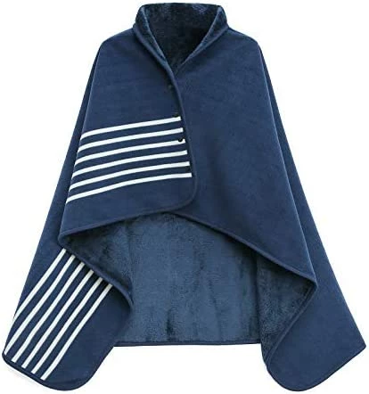 XING YE CHUAN Fleece Wearable Blanket, Comfy Poncho Throw With Buttons, Plush Sleeveless Blankets, For Women Cape Wrap Cover For Lightweight Microfiber Plaid Design (White) 9 XING YE CHUAN Fleece Wearable Blanket, Comfy Poncho Throw With Buttons, Plush Sleeveless Blankets, For Women Cape Wrap Cover For Lightweight Microfiber Plaid Design (White) - Image 7