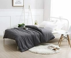 F.Y.Dreams 100% Washed Cotton Duvet Cover For Weighted Blanket 60x80 Inches With 8 Ties, Zipper On Long Side/Black Grey/Just Duvet Cover 100% Washed Cotton Khaki -Electric Blankets Sales Store 41L8wkA93iL. AC