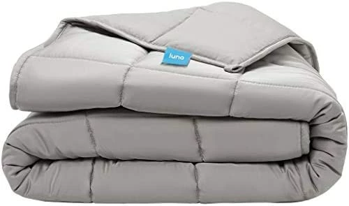 Luna Adult Weighted Blanket - Individual Use - 15 Lbs - 60x80 - Queen Size Bed - 100% Oeko-Tex Cooling Cotton & Glass Beads - USA Designed - Heavy Cool Weight - Light Grey 17 Luna Adult Weighted Blanket - Individual Use - 15 Lbs - 60x80 - Queen Size Bed - 100% Oeko-Tex Cooling Cotton & Glass Beads - USA Designed - Heavy Cool Weight - Light Grey - Image 15