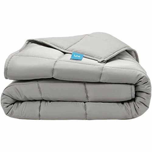 Luna Adult Weighted Blanket - Silky Cooling Bamboo & Premium Glass Beads - 15 Lbs - 60x80 - Queen Size Bed - Designed In USA - Heavy Cool Weight For Hot & Cold Sleepers - Light Grey 3 Luna Adult Weighted Blanket - Silky Cooling Bamboo & Premium Glass Beads - 15 Lbs - 60x80 - Queen Size Bed - Designed In USA - Heavy Cool Weight For Hot & Cold Sleepers - Light Grey