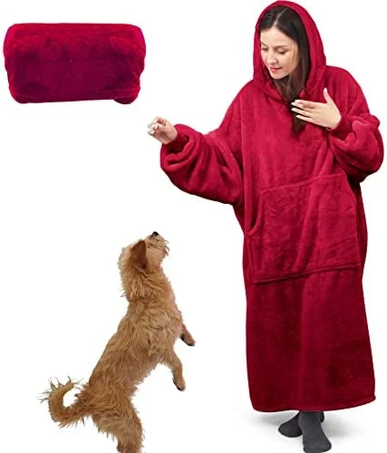 Lengthened Oversized Blanket Hoodie Wearable Blanket Sweatshirt For Women Men-Hoodie Blanket Hooded Blanket With Giant Pocket Black 8 Lengthened Oversized Blanket Hoodie Wearable Blanket Sweatshirt For Women Men-Hoodie Blanket Hooded Blanket With Giant Pocket Black - Image 6