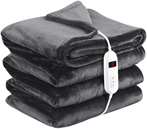 Terficer Large Heated Blanket Full Size, Soft Flannel Electric Blanket With Single Controller, 10 Heating Levels & 8 Hours Auto-Off, Fast Heating & Machine Washable & Dryable, 72" X 84" Heating Blanket, Grey 9 Terficer Large Heated Blanket Full Size, Soft Flannel Electric Blanket With Single Controller, 10 Heating Levels & 8 Hours Auto-Off, Fast Heating & Machine Washable & Dryable, 72" X 84" Heating Blanket, Grey - Image 7