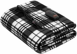 Heated Blanket, Sojoy Electric Heated Blanket Throw 40"x60", 3 Fast Heating Levels,30'/45'/60' Min Auto Off, Portable Fleece Heating Blanket (Black And White) -Electric Blankets Sales Store 41LI1clgLAL. AC