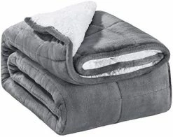 Sivio Sherpa Fleece Weighted Blanket For Adult, 15 Lbs Heavy Fuzzy Throw Blanket With Soft Plush Flannel, Reversible Twin-Size Super Soft Extra Warm Cozy Fluffy Blanket, 60x80 Inches Dual Sided Grey -Electric Blankets Sales Store 41LIYGOeSJL. AC 1