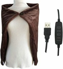 TOHMR USB Heated Shawl, Warm Electric Throws Flannel Blanket Heating Cushion Pad Blanket - 3 Speed Regulating Switch 34"X22" (Gray) -Electric Blankets Sales Store 41LVBoNjARL. AC