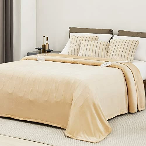 JKMAX Electric Heated Blanket, 90*100 Cozy Heated Blanket For Bed, 5 Heating Levels & 10 Hours Auto Off, Dual Controller Electric Blanket For Adults, Flannel Electric Throw Blanket, (90*100, Grey) 9 JKMAX Electric Heated Blanket, 90*100 Cozy Heated Blanket For Bed, 5 Heating Levels & 10 Hours Auto Off, Dual Controller Electric Blanket For Adults, Flannel Electric Throw Blanket, (90*100, Grey) - Image 7