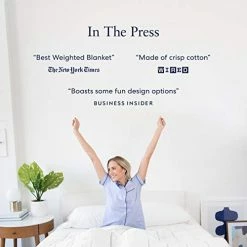 Luna Adult Weighted Blanket - Individual Use - 17 Lbs - 60x80 - Queen Size Bed - 100% Oeko-Tex Cooling Cotton & Glass Beads - USA Designed - Heavy Cool Weight - White -Electric Blankets Sales Store 41MDuiteenL