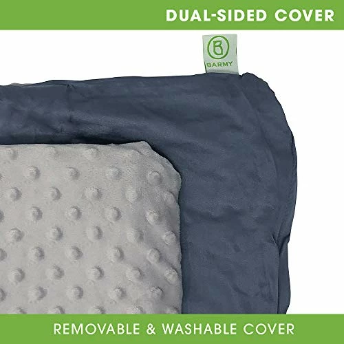 BARMY Weighted Lap Blanket (48"x24", 6lbs) Weighted Lap Pad With Removable Cover For Adults, Teens And Kids, Cotton Inner Blanket, Weighted Throw Blanket - Cool Gray 4 BARMY Weighted Lap Blanket (48"x24", 6lbs) Weighted Lap Pad With Removable Cover For Adults, Teens And Kids, Cotton Inner Blanket, Weighted Throw Blanket - Cool Gray - Image 2