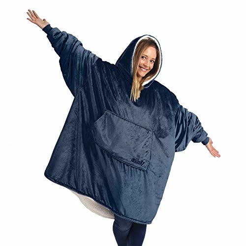 THE COMFY Original | Oversized Microfiber & Sherpa Wearable Blanket, Seen On Shark Tank, One Size Fits All Black Qtr Zip 2 THE COMFY Original | Oversized Microfiber & Sherpa Wearable Blanket, Seen On Shark Tank, One Size Fits All Black Qtr Zip